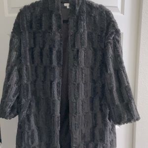 Faux fur jacket (dark grey)
